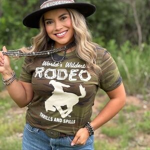 NWT Texas True Threads Camo Rodeo Graphic Tee World's Wildest Rodeo Camo Tee